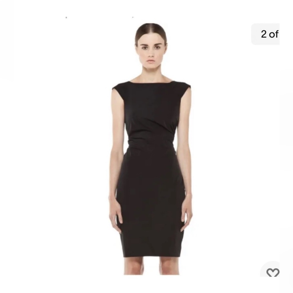 Diane Von Furstenberg GABI poplin draped mini black dress size 4